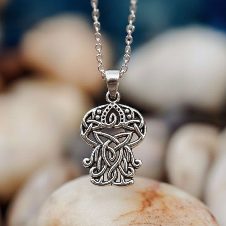 Celtic Inspired Jellyfish Silver Pendant TPD5208