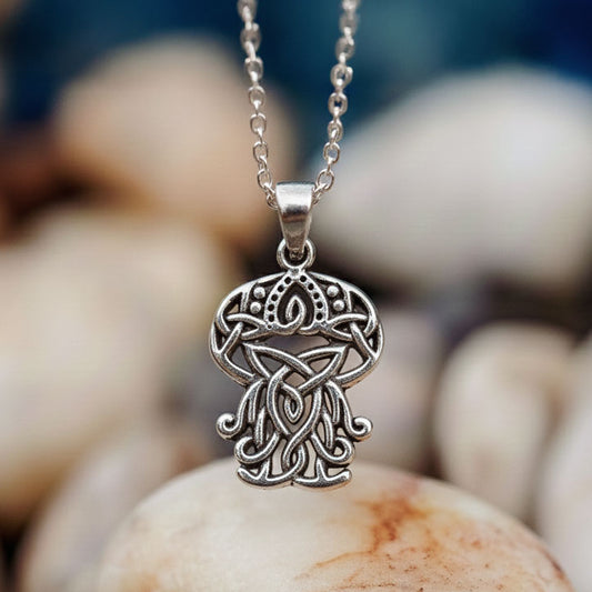 Celtic Inspired Jellyfish Silver Pendant TPD5208