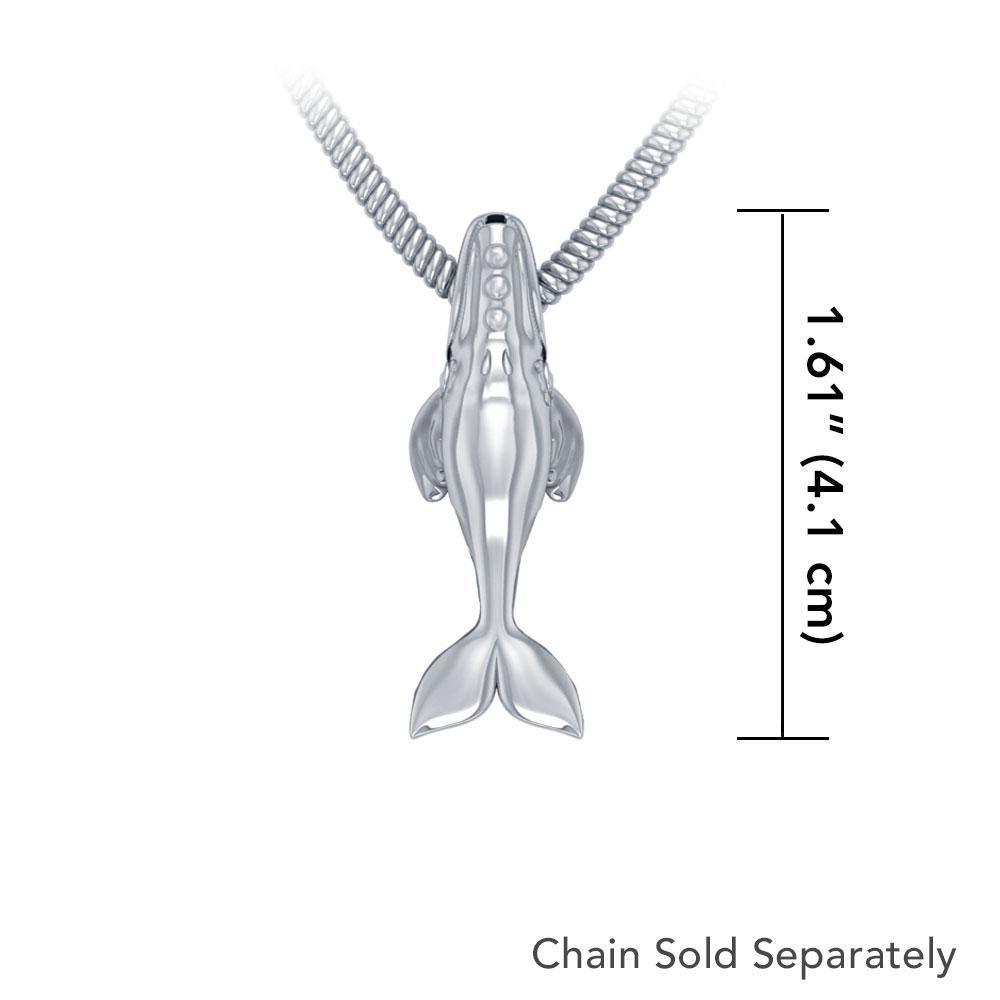 Sterling Silver Northern Right Whale Pendant TPD5215