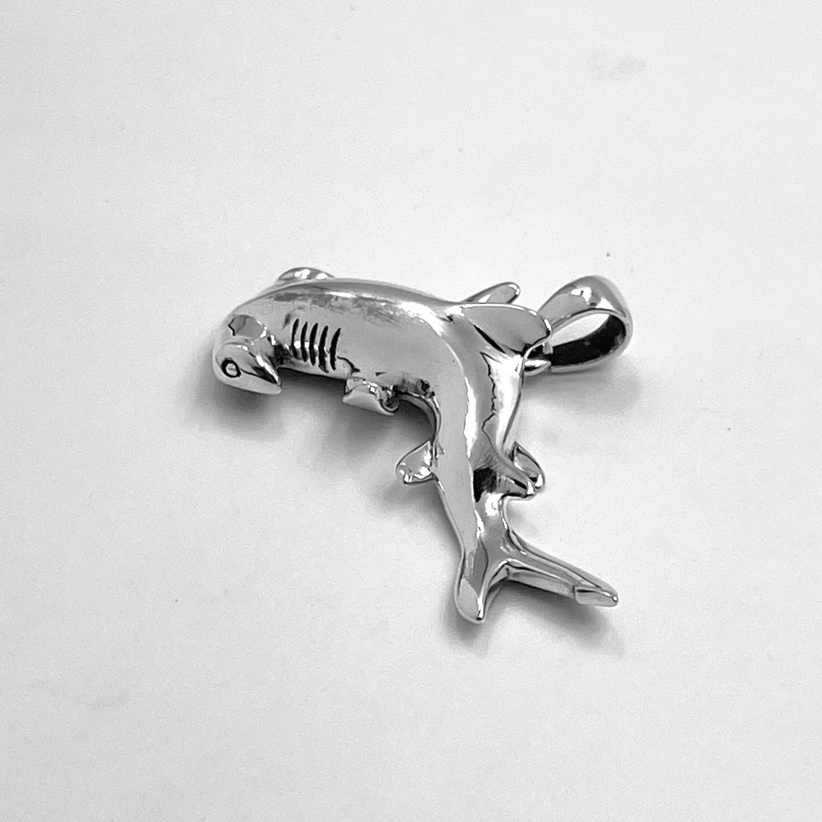 Swimming Hammerhead Shark Silver Pendant TPD5222