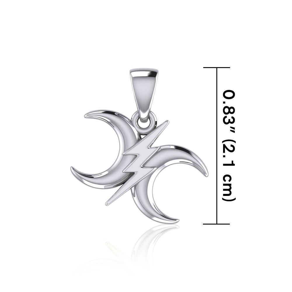 The Diagonal Power Moon Silver Pendant TPD5259