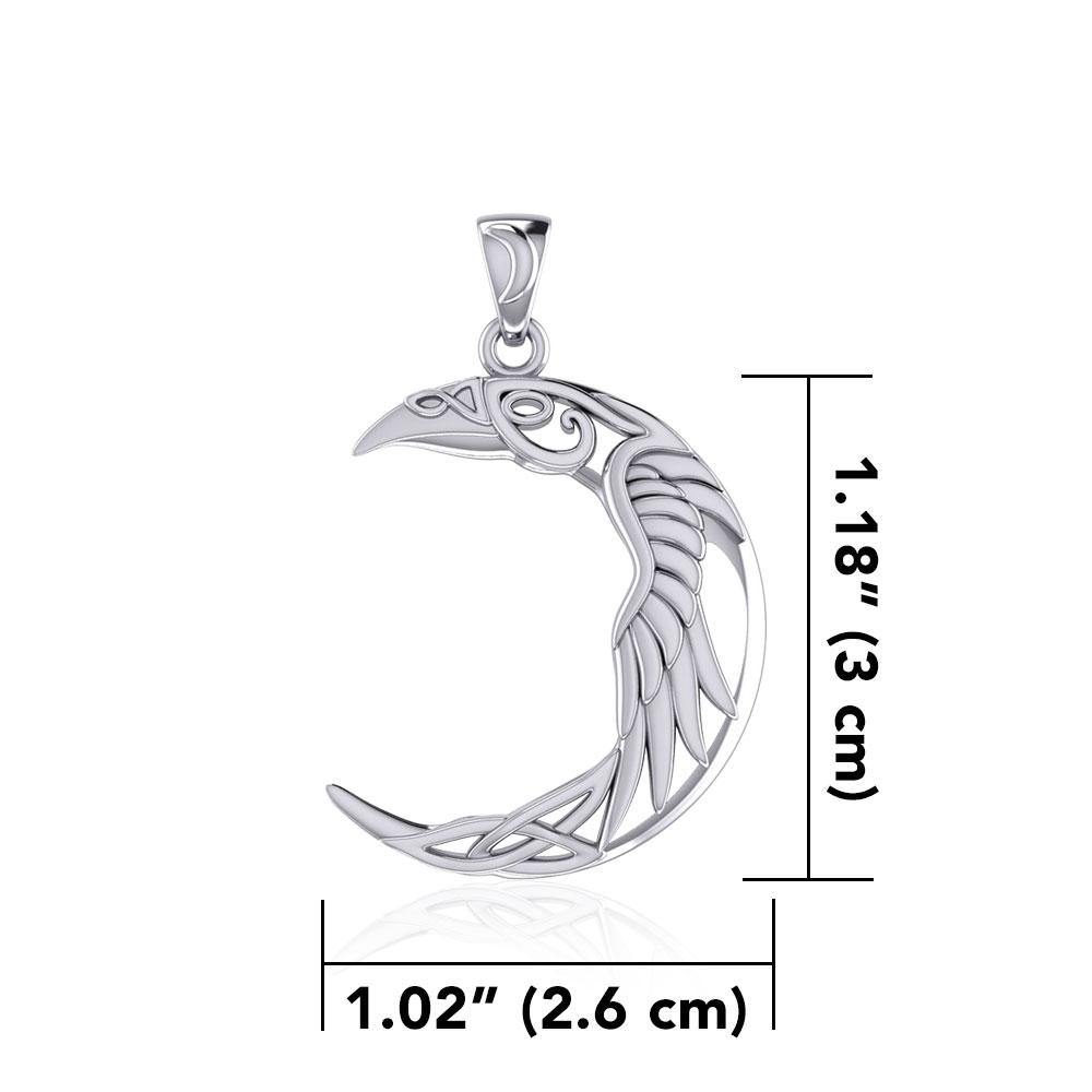 The Celtic Moon Raven Sterling Silver Pendant TPD5261