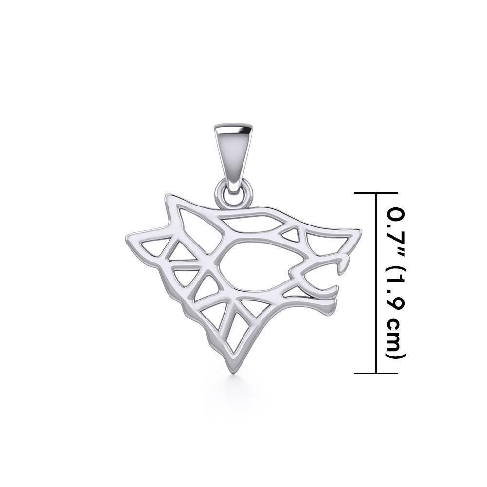 Geometric Wolf Silver Pendant TPD5270