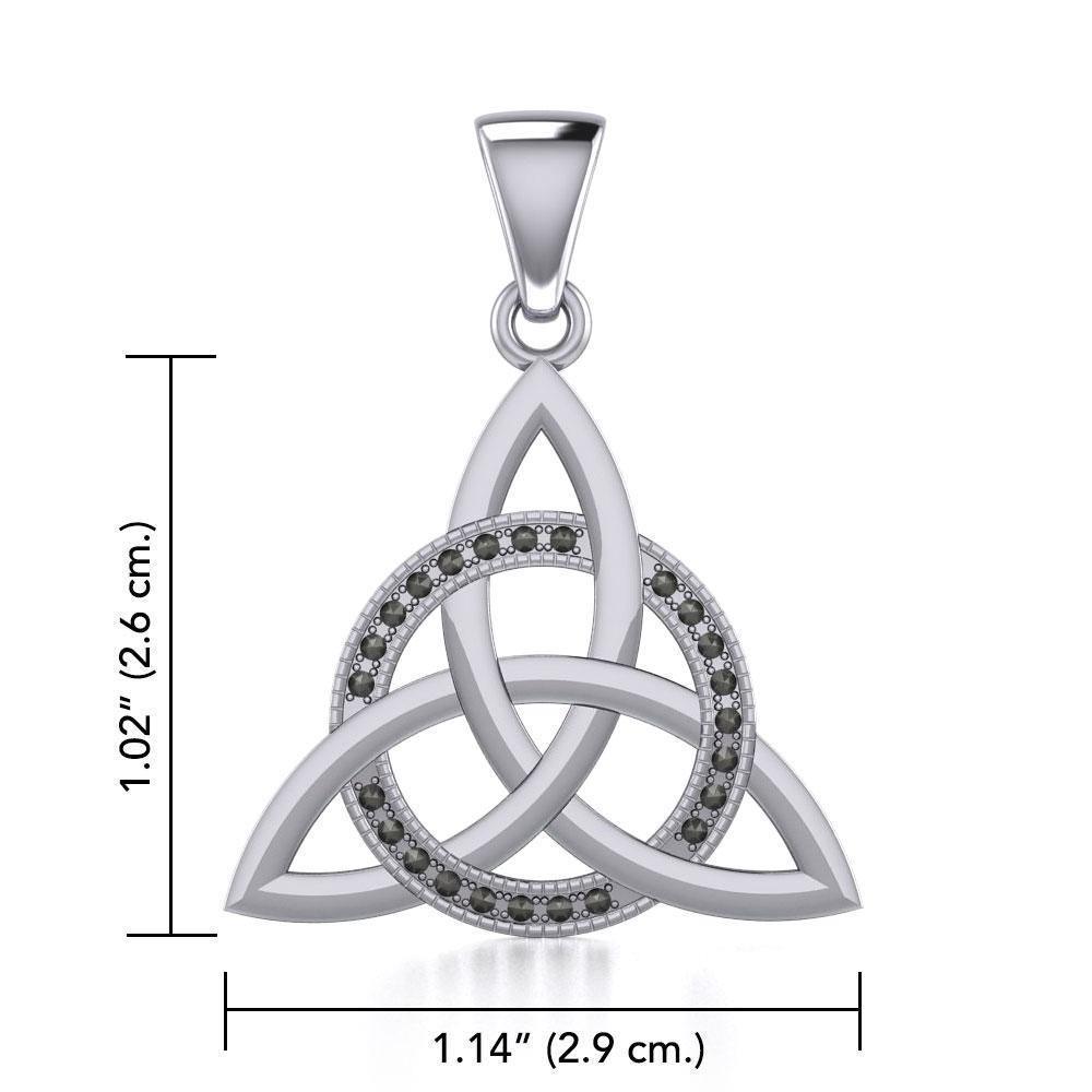 Sterling Silver Celtic Triquetra Pendant with Marcasite TPD5316