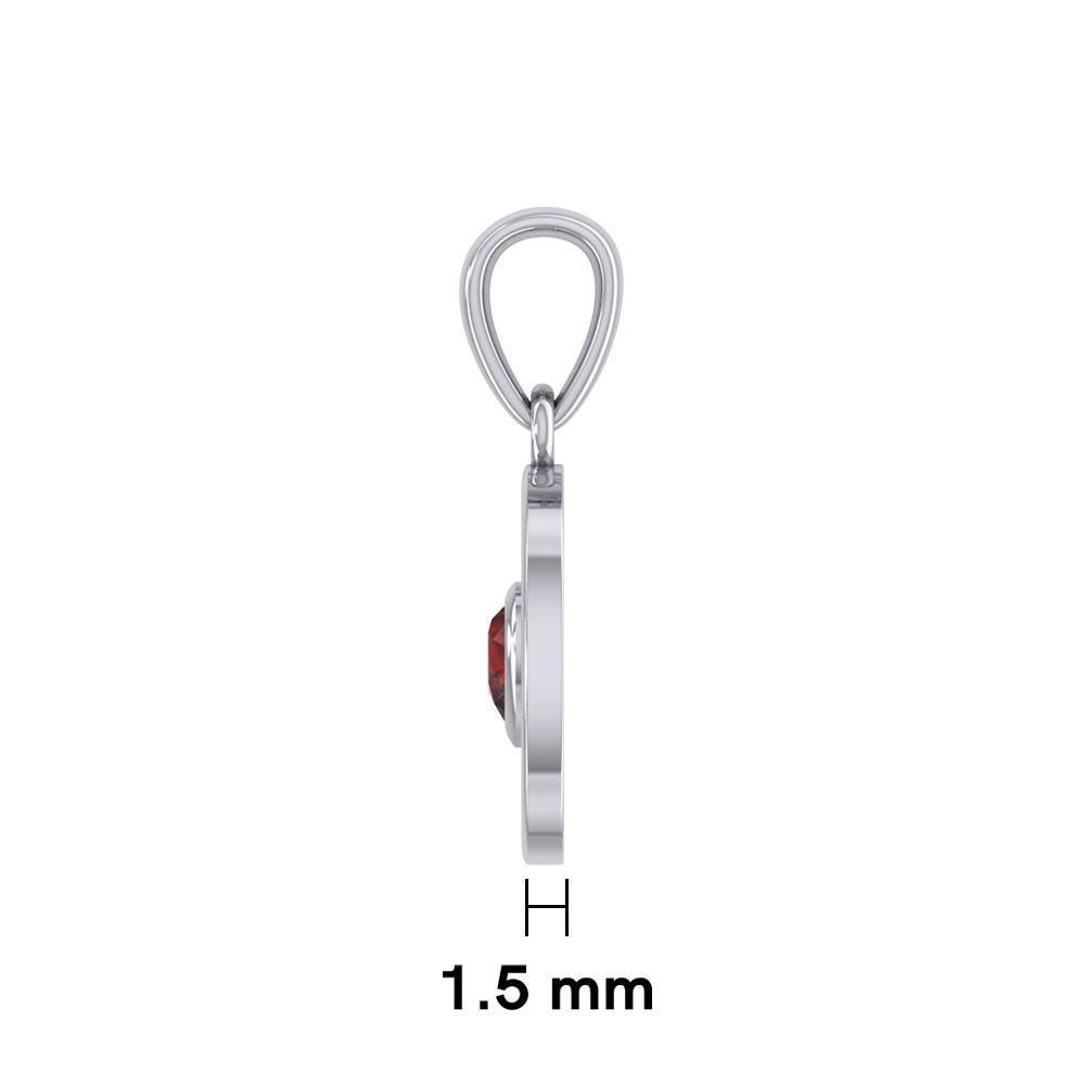Peace Silver Pendant with Heart Gemstone TPD5339