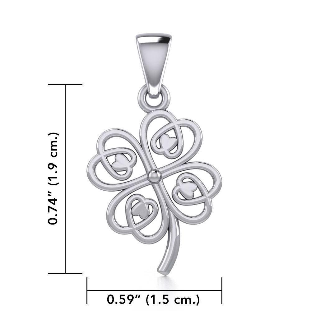 Lucky Four Leaf Clover Silver Pendant TPD5352
