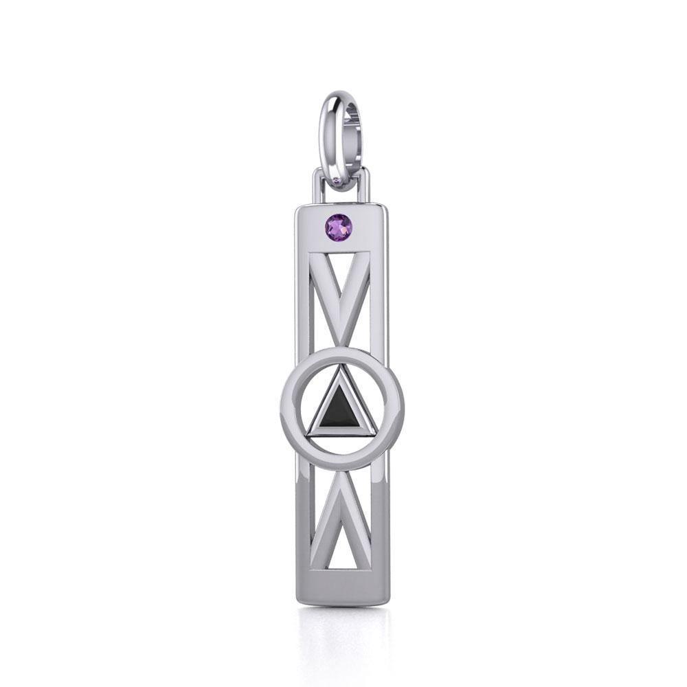 Modern Recovery Silver Pendant with Gemstone TPD5355