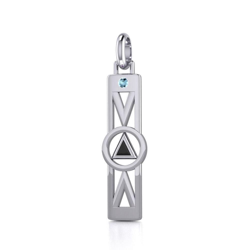 Modern Recovery Silver Pendant with Gemstone TPD5355