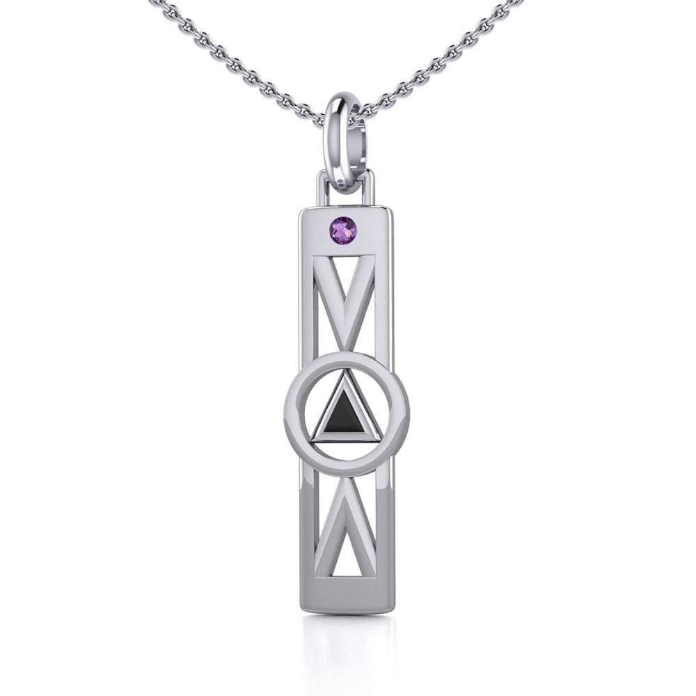Modern Recovery Silver Pendant with Gemstone TPD5355