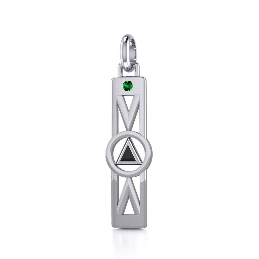 Modern Recovery Silver Pendant with Gemstone TPD5355
