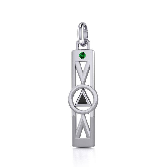 Modern Recovery Silver Pendant with Gemstone TPD5355