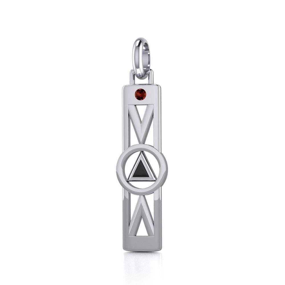 Modern Recovery Silver Pendant with Gemstone TPD5355