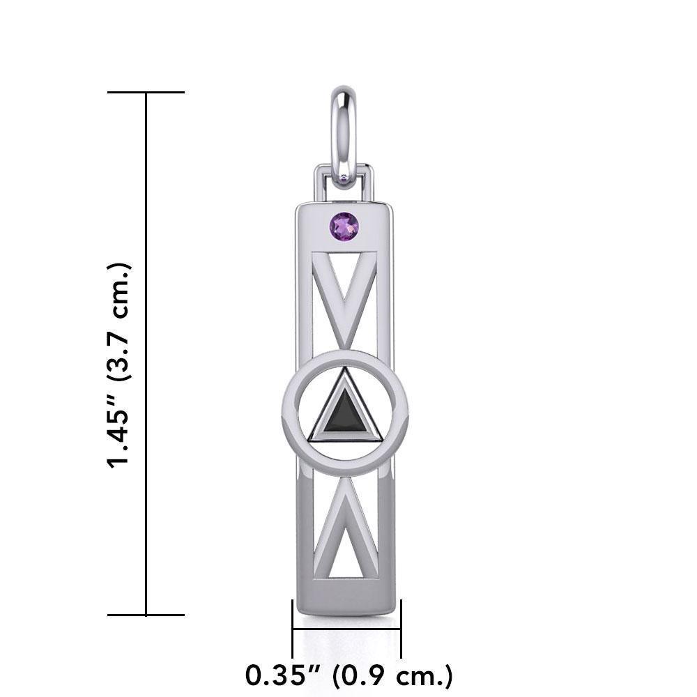 Modern Recovery Silver Pendant with Gemstone TPD5355