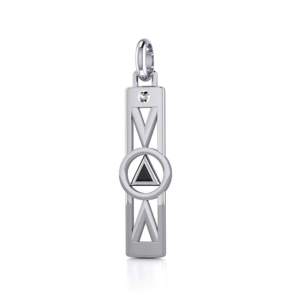 Modern Recovery Silver Pendant with Gemstone TPD5355