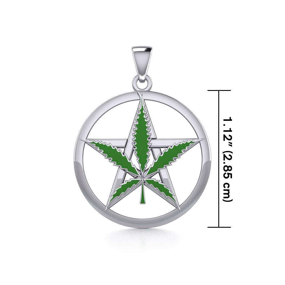 Oberon Zell Greenleaf Pentagram Silver Pendant with Enamel TPD5372