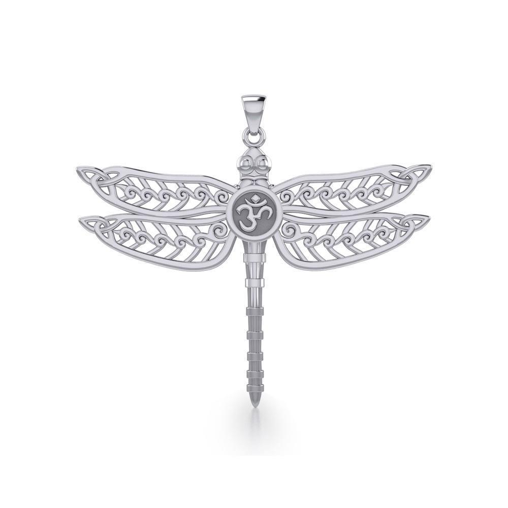 The Celtic Dragonfly with Om Symbol Silver Pendant TPD5384