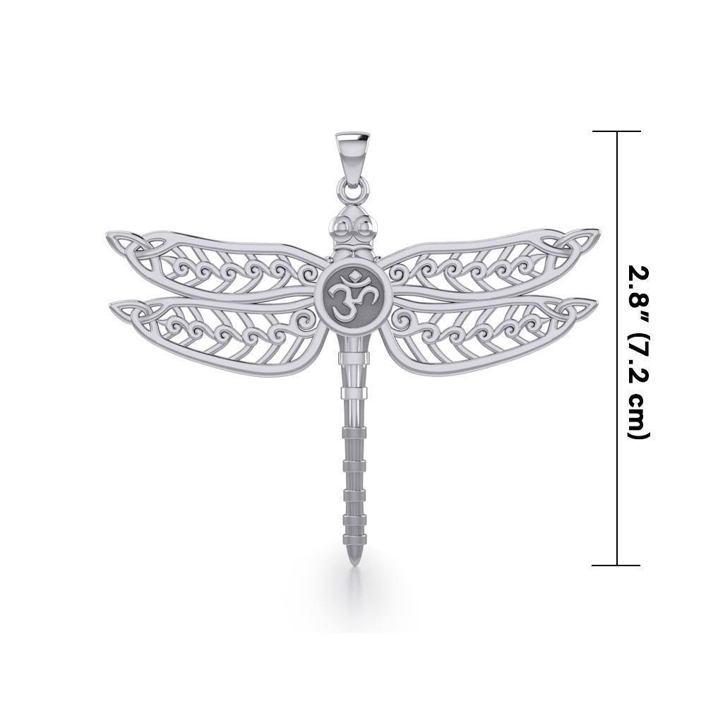 The Celtic Dragonfly with Om Symbol Silver Pendant TPD5384