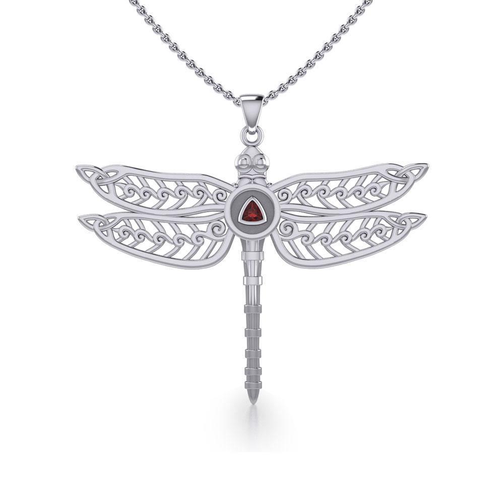 The Celtic Dragonfly with Recovery Silver Pendant TPD5389