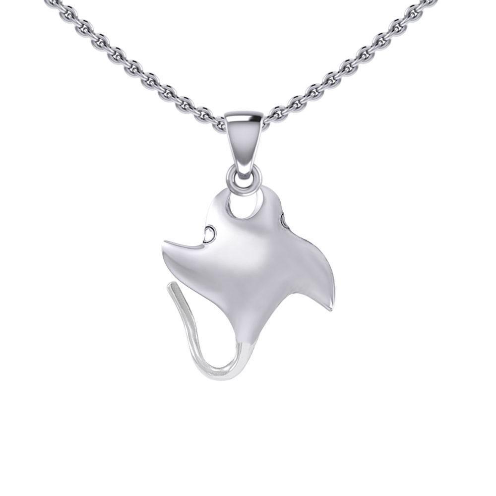Small Manta Ray Silver Pendant TPD5399