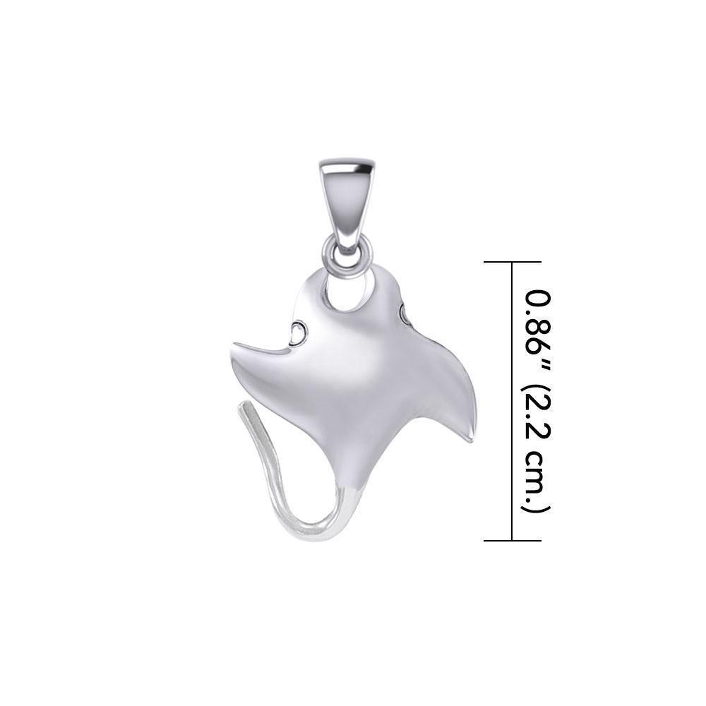 Small Manta Ray Silver Pendant TPD5399