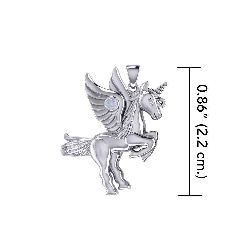 Mythical Unicorn Silver Pendant with Gemstone TPD5401
