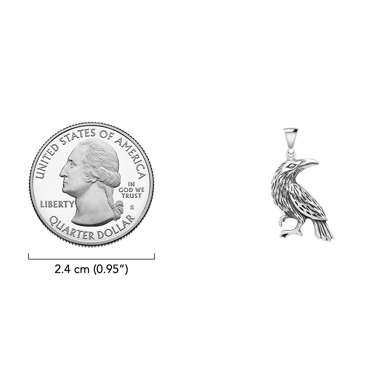 Small Raven Silver Pendant TPD5413