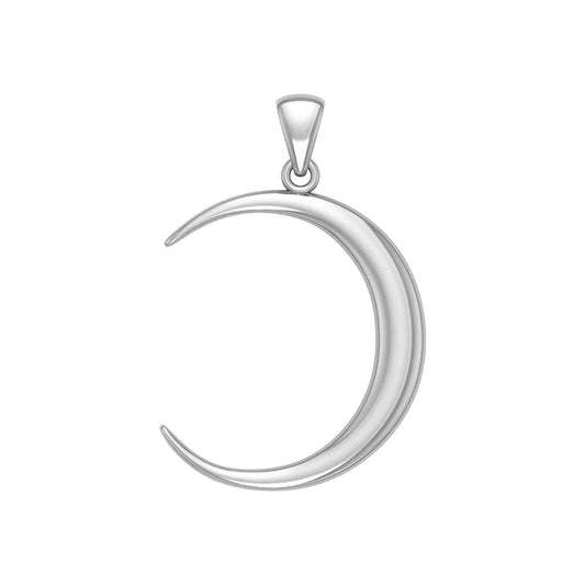 Crescent Moon Sterling Silver Plated over Solid Brass Pendant BPD5463*