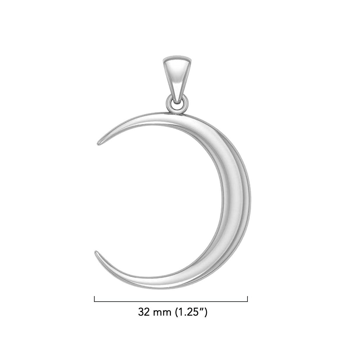 Crescent Moon Sterling Silver Plated over Solid Brass Pendant BPD5463*