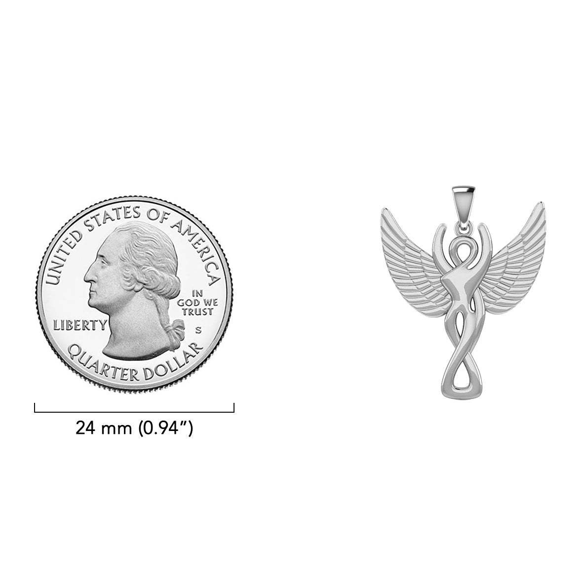 Silver Winged Goddess Pendant TPD5470
