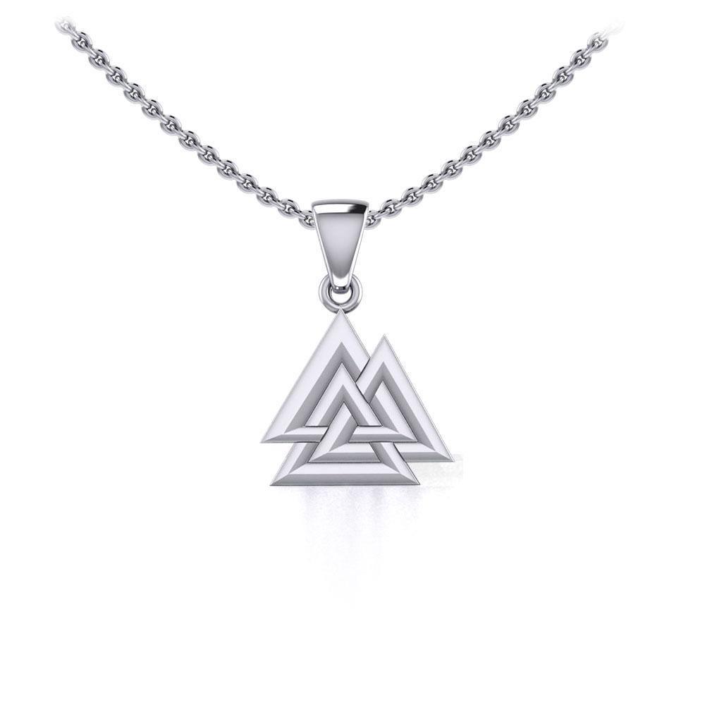 Sterling Silver Viking Valknut Small Pendant Jewelry TPD5614