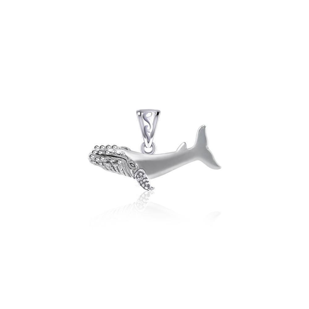 Lovely Humpback Whale Silver Pendant TPD5616