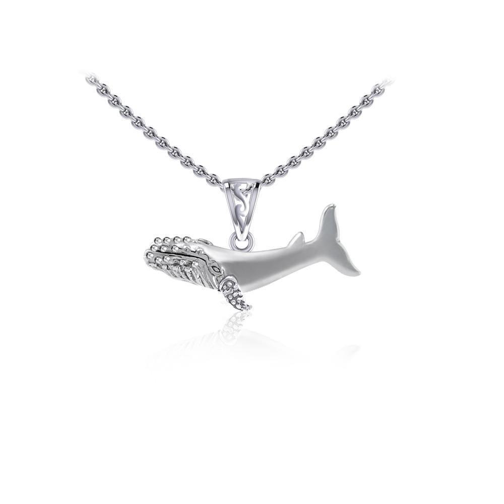 Lovely Humpback Whale Silver Pendant TPD5616