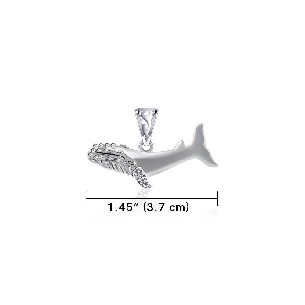 Lovely Humpback Whale Silver Pendant TPD5616