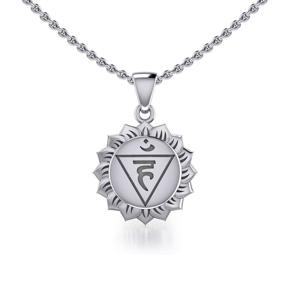 Vishuddha Throat Chakra Sterling Silver Pendant TPD5626