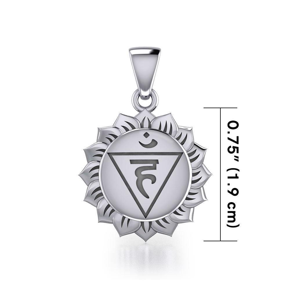 Vishuddha Throat Chakra Sterling Silver Pendant TPD5626