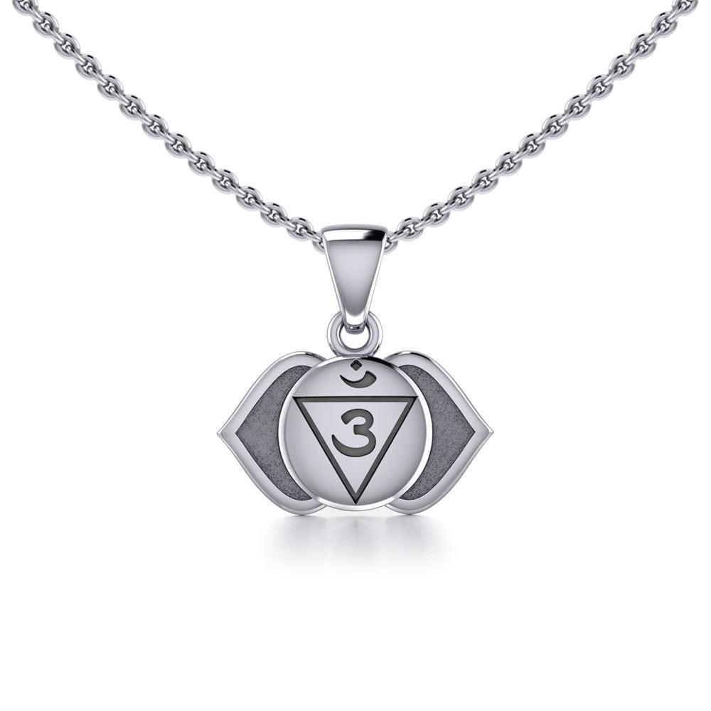 Ajna Third Eye Chakra Sterling Silver Pendant TPD5627