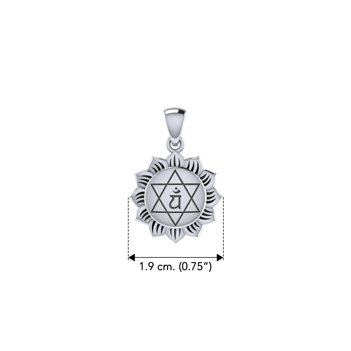 Anahata Heart Chakra Sterling Silver Pendant TPD5628