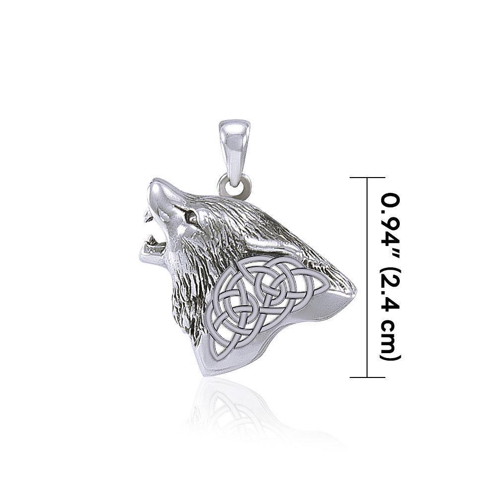 Celtic Wolf Silver Pendant TPD5662