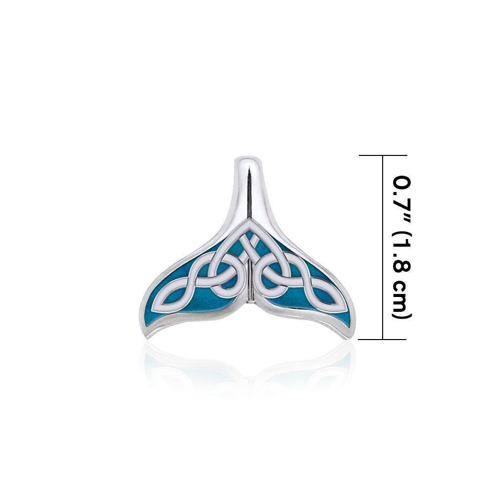 Celtic Whale Tail Silver Pendant with Enamel TPD5666