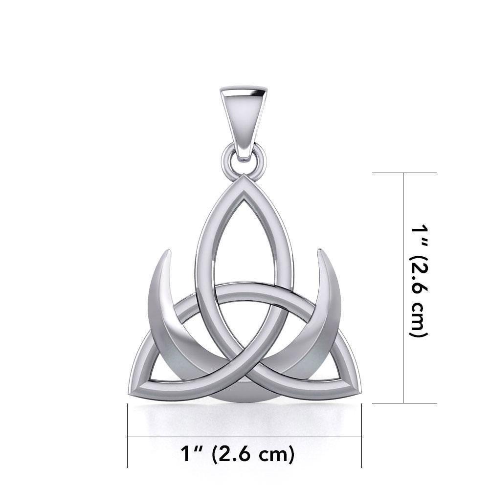 Crescent Moon with Celtic Trinity Silver Pendant TPD5667