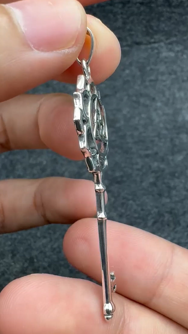 Celtic Triquetra Spiritual Enchantment Key Silver Pendant TPD5676