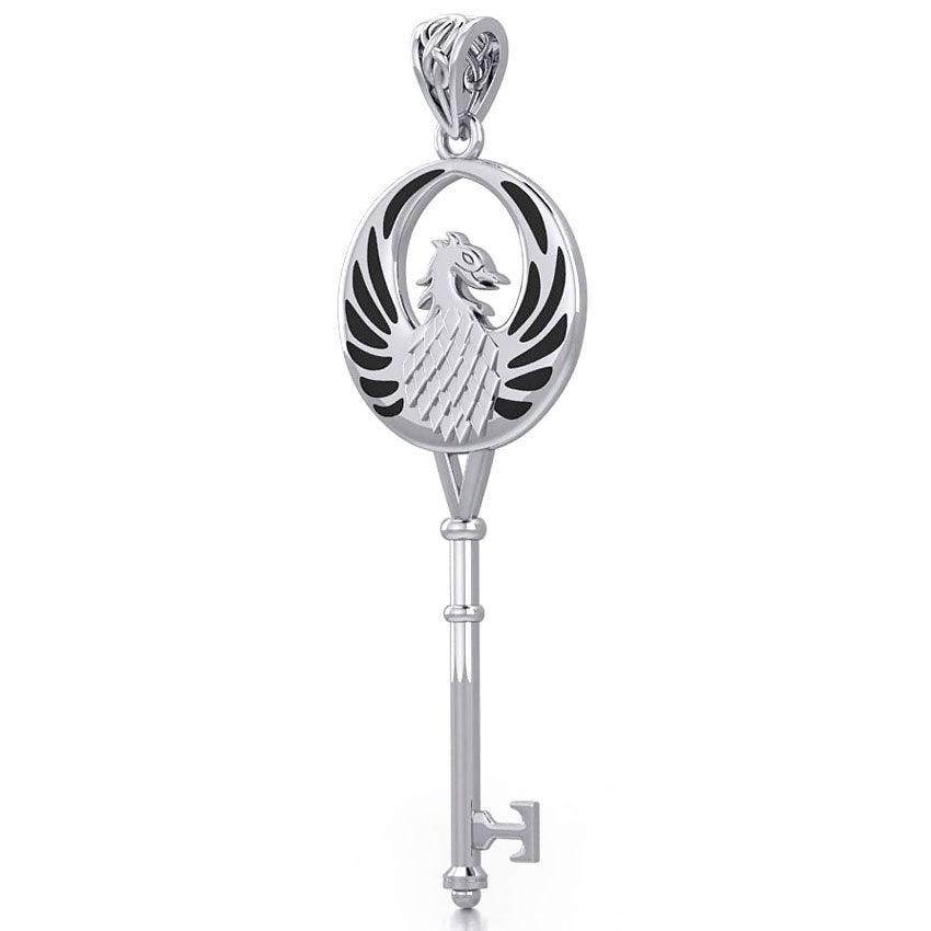 Phoenix Spiritual Enchantment Key Silver Pendant TPD5685