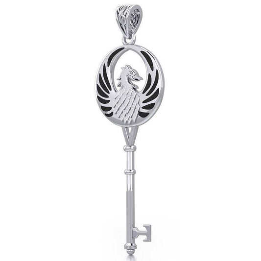 Phoenix Spiritual Enchantment Key Silver Pendant TPD5685