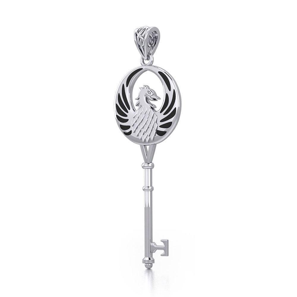 Phoenix Spiritual Enchantment Key Silver Pendant TPD5685