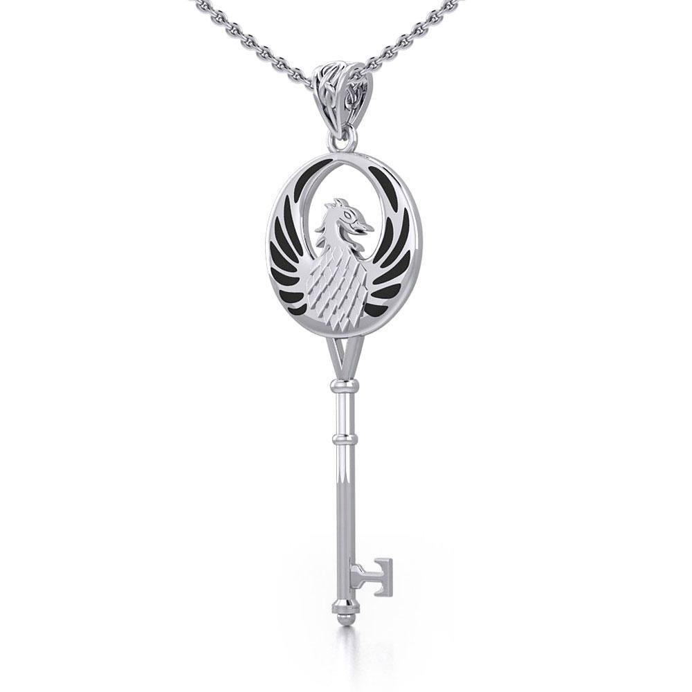 Phoenix Spiritual Enchantment Key Silver Pendant TPD5685