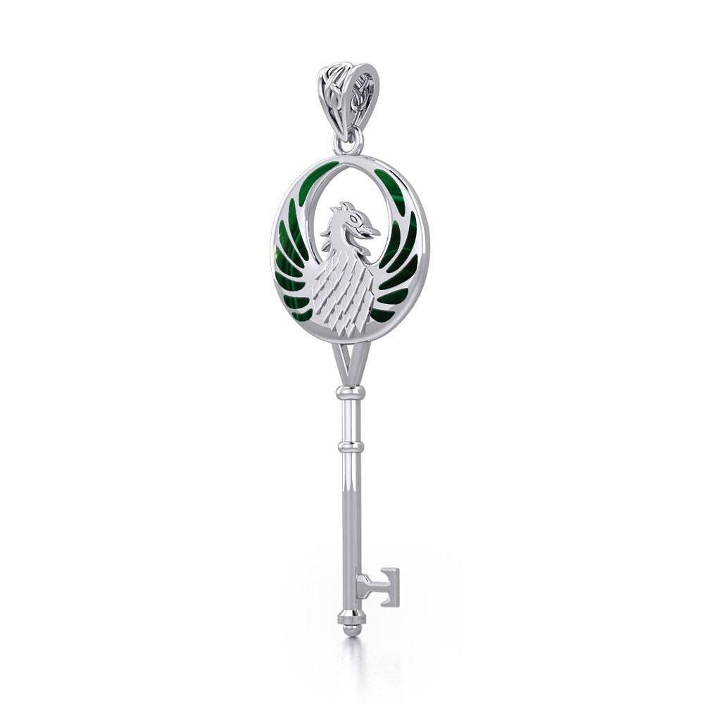 Phoenix Spiritual Enchantment Key Silver Pendant TPD5685