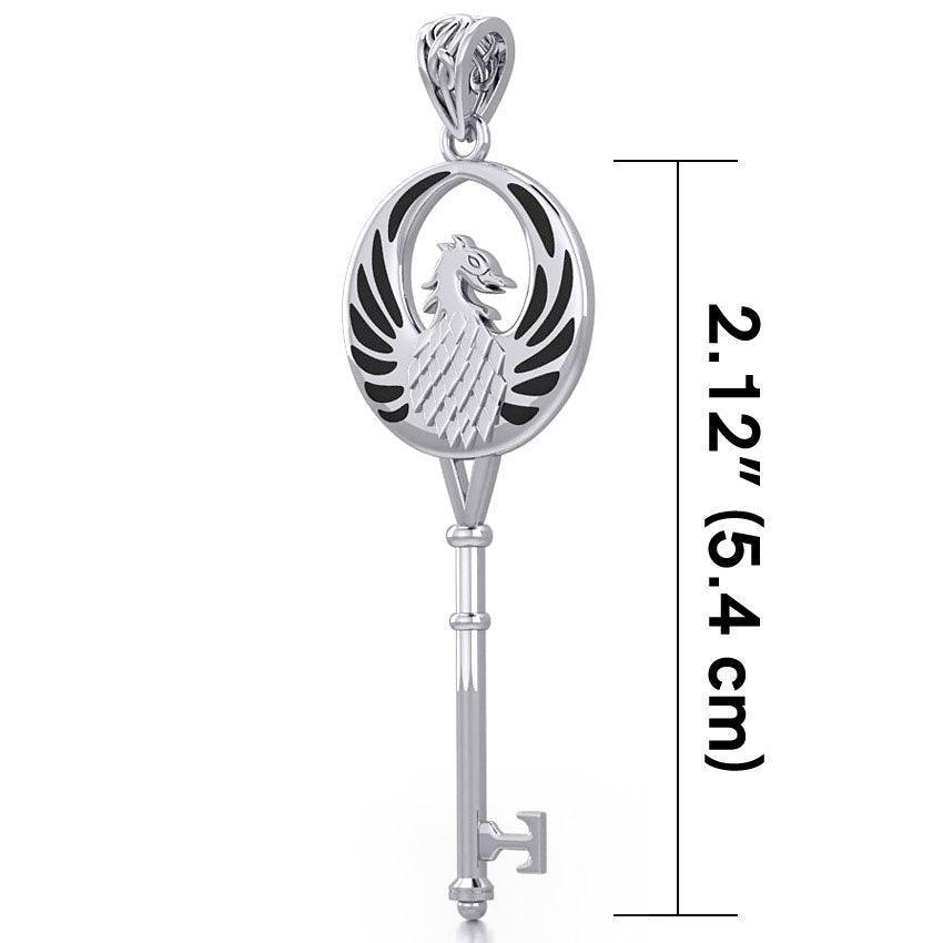 Phoenix Spiritual Enchantment Key Silver Pendant TPD5685