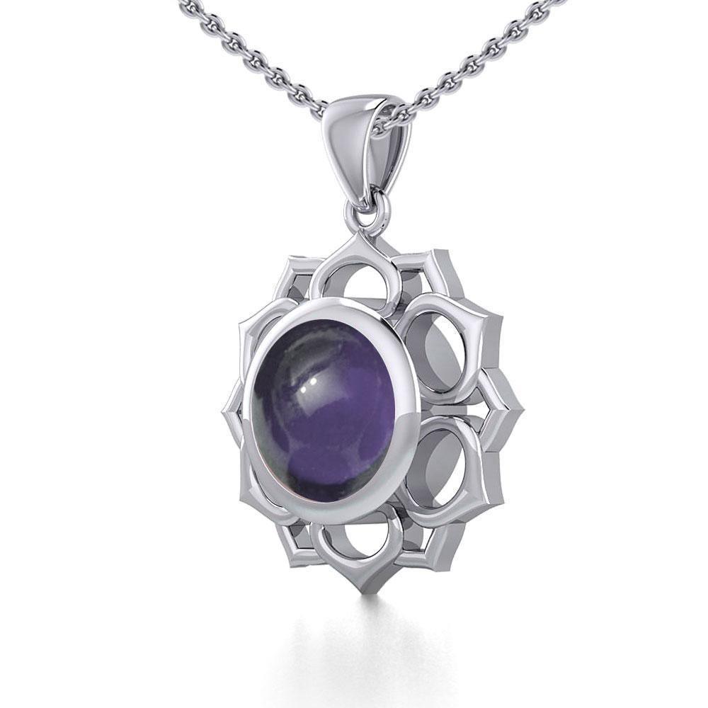 Chakra Silver Pendant with Large Stone TPD5687