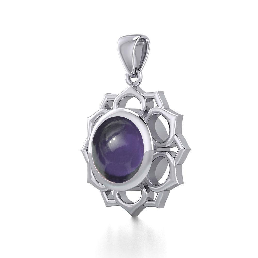 Chakra Silver Pendant with Large Stone TPD5687