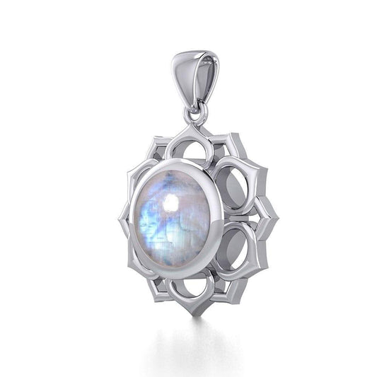 Chakra Silver Pendant with Large Stone TPD5687
